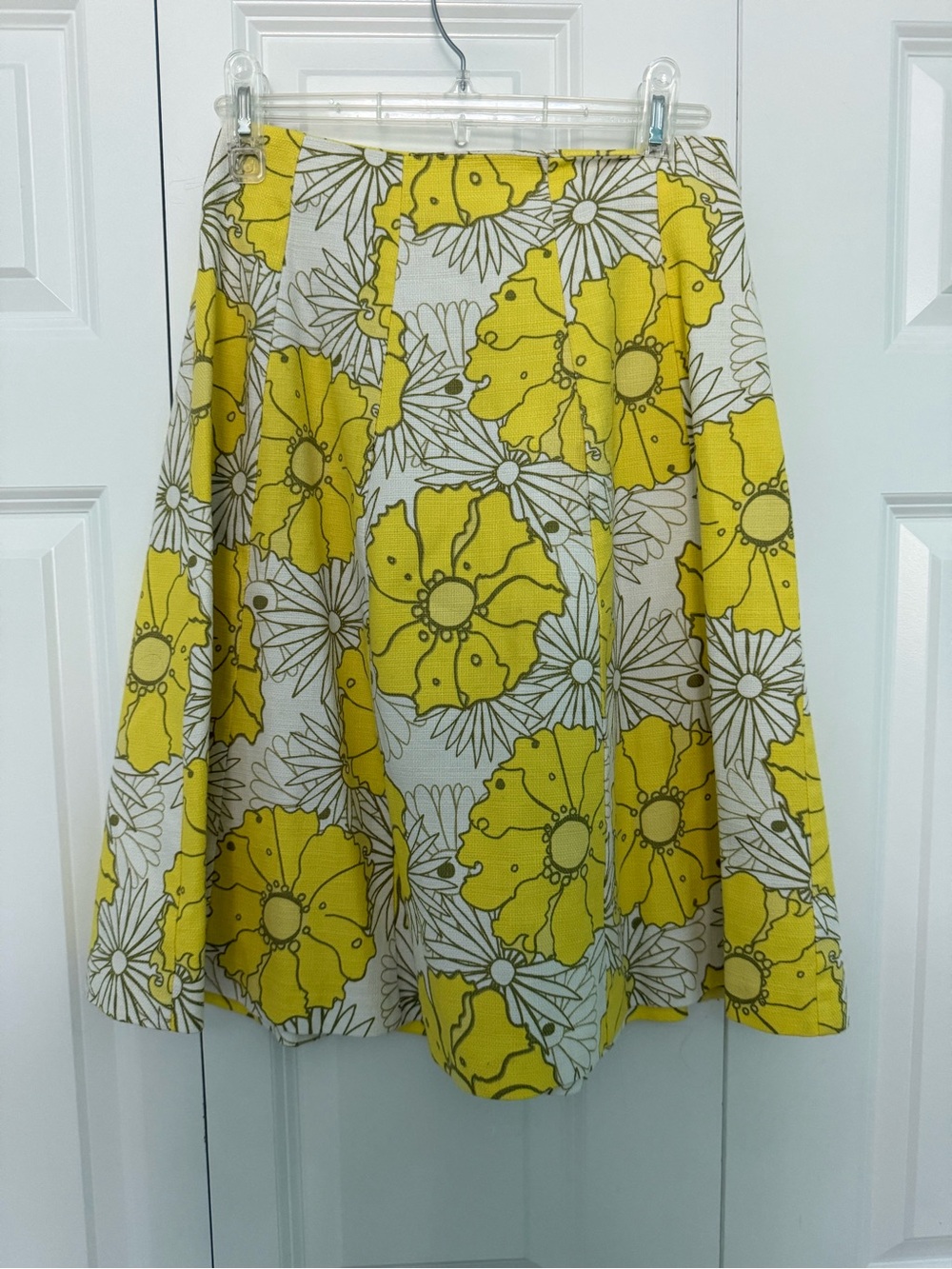 Topshop Yellow Floral Midi Skirt